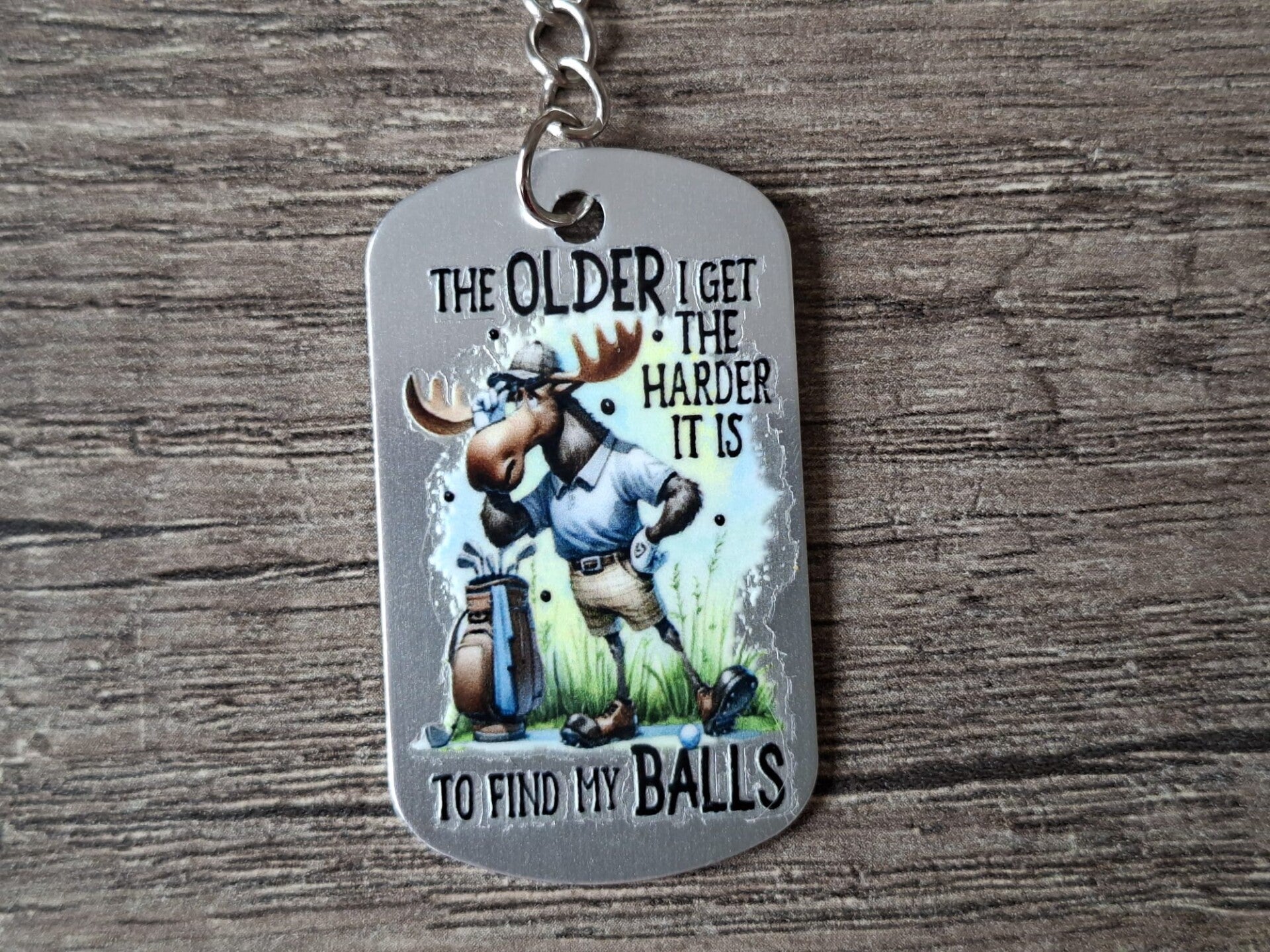 Sleutelhanger : Zilverkleurige Metalen Tag : Tekst !! 4