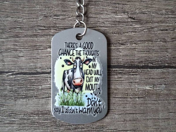 Sleutelhanger : Zilverkleurige Metalen Tag : Tekst !! 5