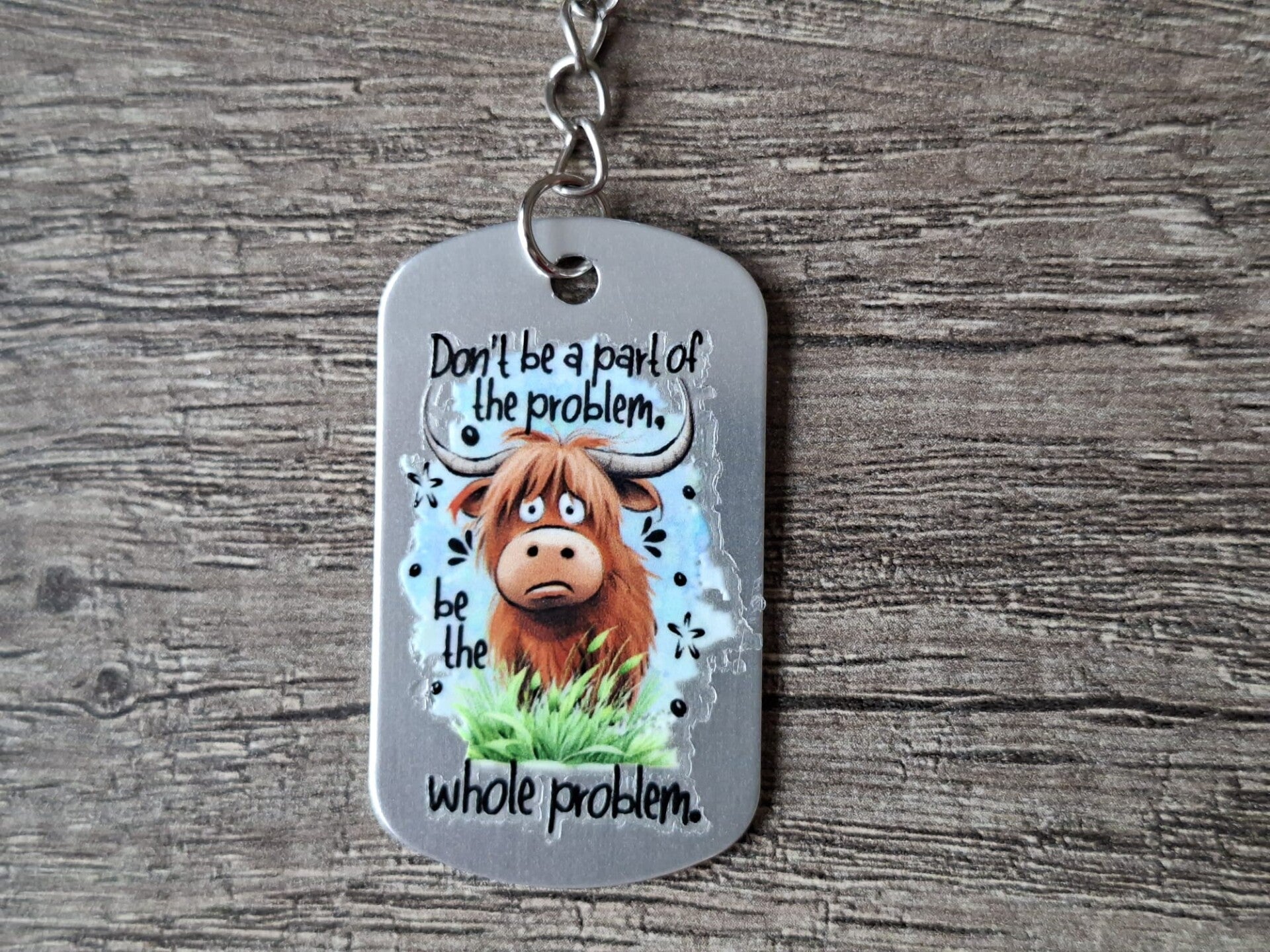 Sleutelhanger : Zilverkleurige Metalen Tag : Tekst !! 6