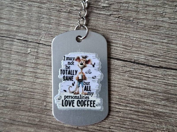 Sleutelhanger : Zilverkleurige Metalen Tag : Tekst !! 8