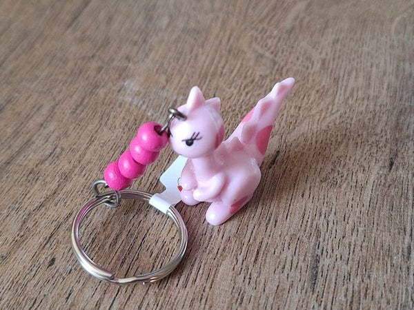 Sleutelhanger : Roze Draakje !!