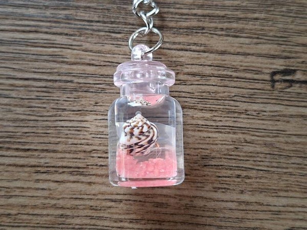 Sleutelhanger : Glow in Dark : Schelp in Flesje !! 9