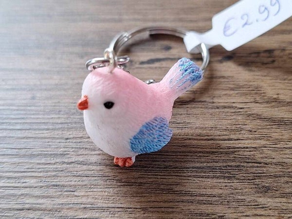 Sleutelhanger : Lichtroze Vogeltje !!