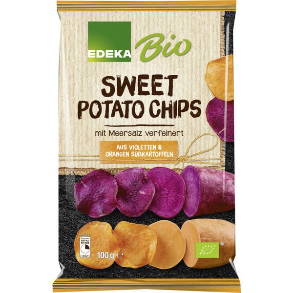 Zoete aardappel chips