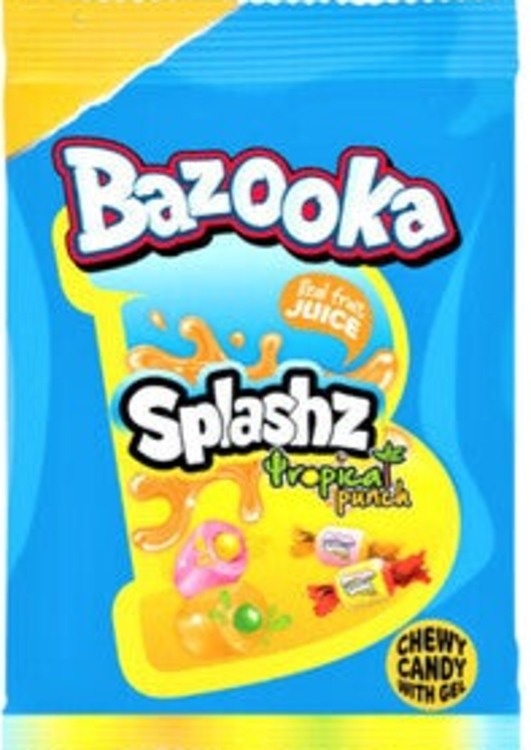 BAZOOKA SPLASHZ CHEWY CANDY TROPICAL PUNCH