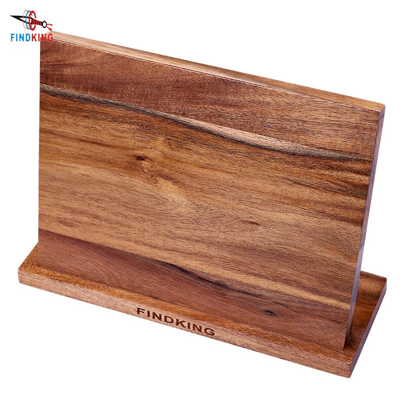 Findking Acacia Hout Magnetische Mes Houder Blok