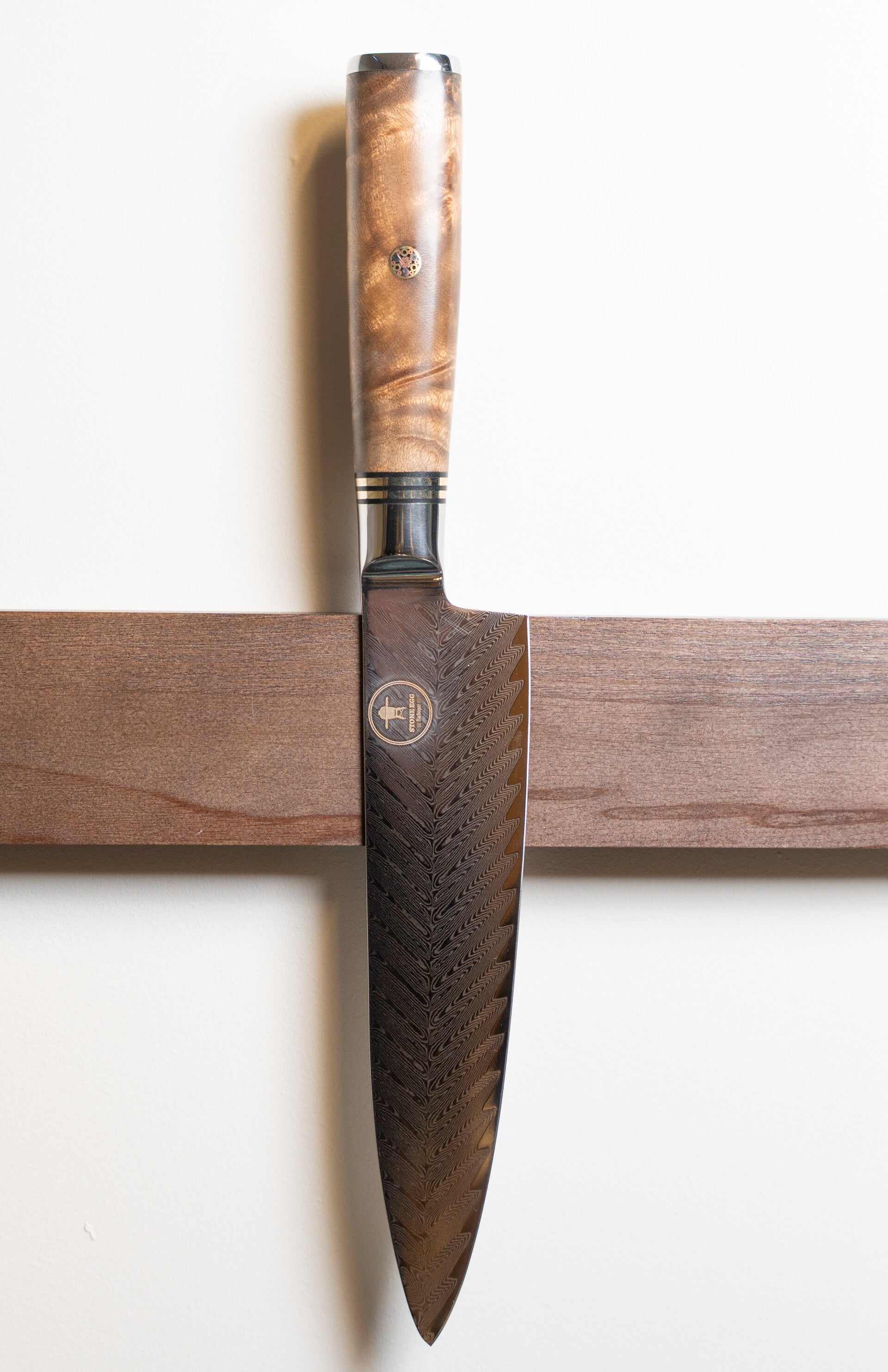 Stone Egg BBQ VG10 damascus koksmes 8 Inch Sapeli mahonie houten Handvat pijl patroon