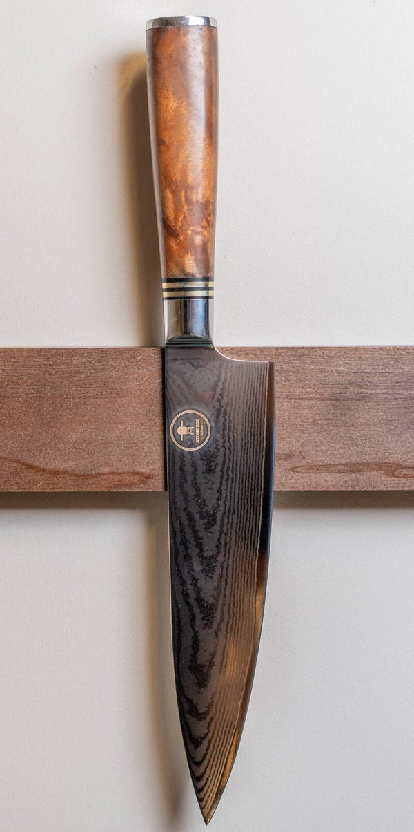 Stone Egg BBQ VG10 damascus koksmes 8 Inch Sapeli mahonie houten Handvat Japanse