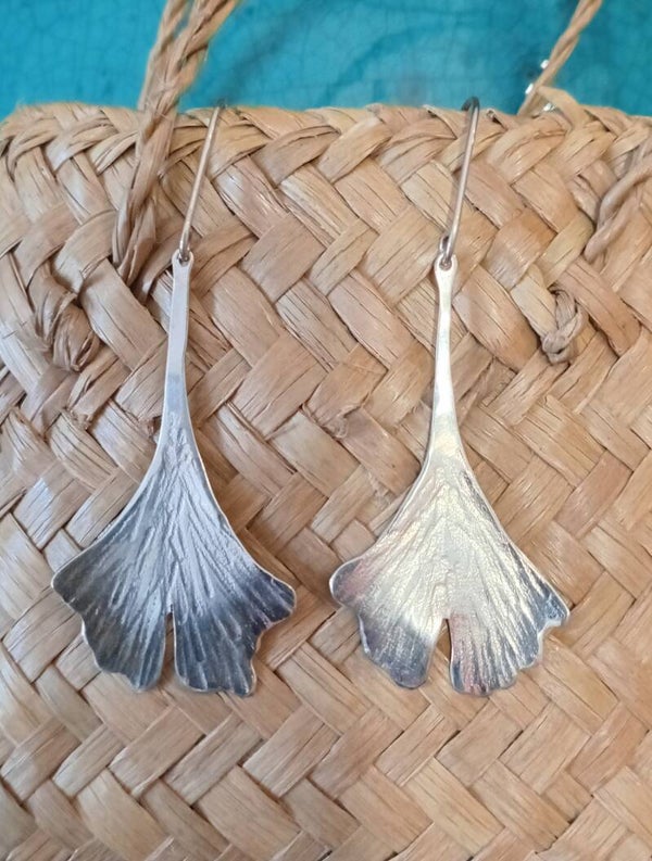 Slim Ginkgo earrings