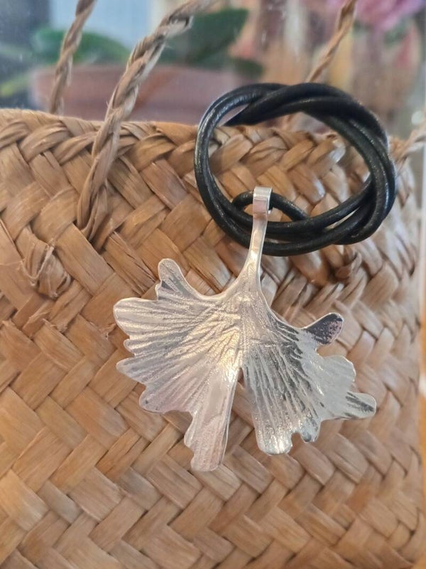 Imperfectly perfect ginkgo necklace