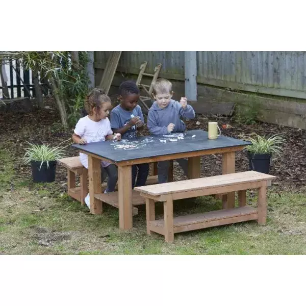 Chalkboard Table And Bench Set