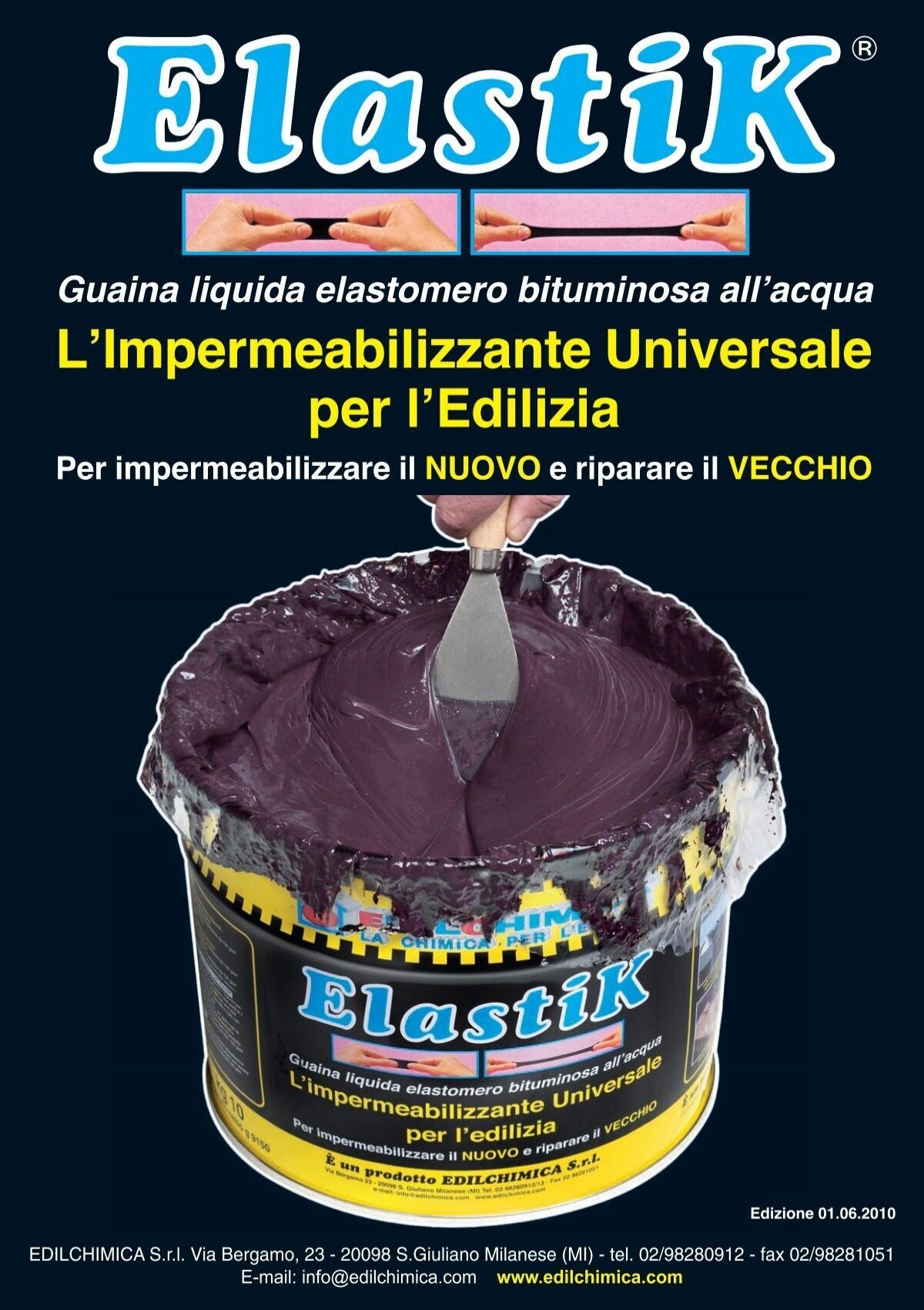 barattolo di guaina impermeabilizzante per tetti Elastik