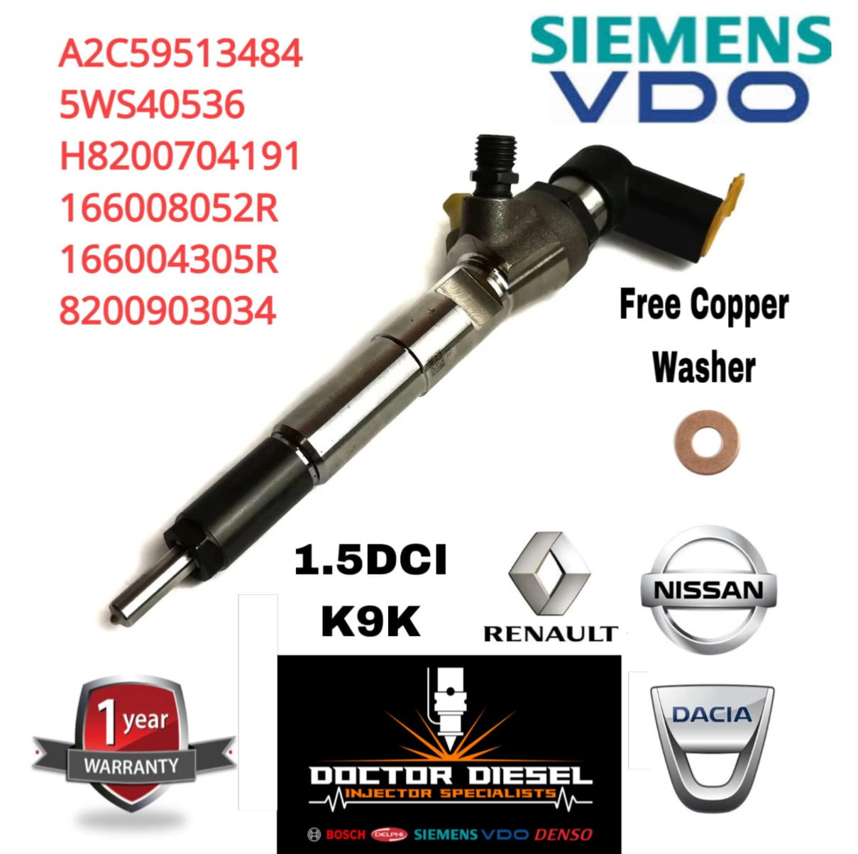 Nissan Juke NV200 Qashqai A2C59507596 H8201100113 166006212R