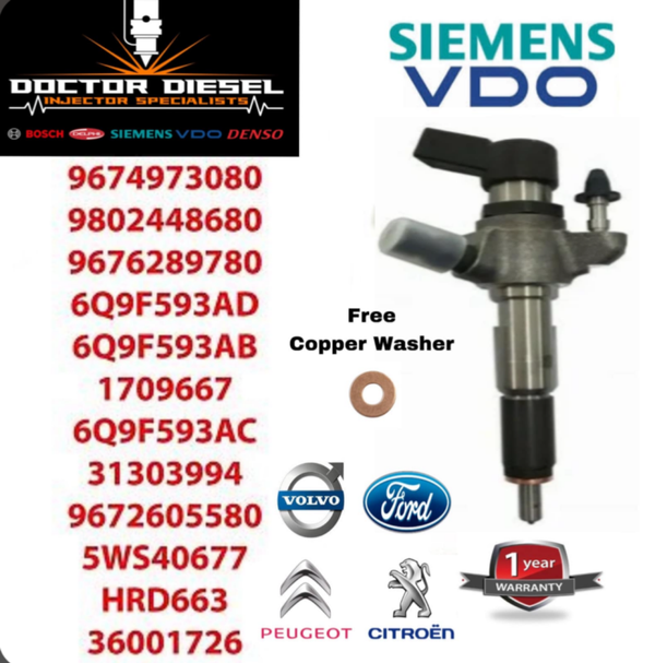 Ford Citroen Peugeot Volvo Injector | 1.6 TDCi HDi D2 | A2C59513556 9674973080