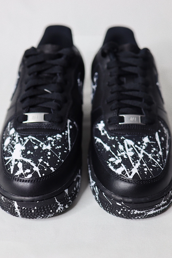 Black AF1 - Paint Splatter Design