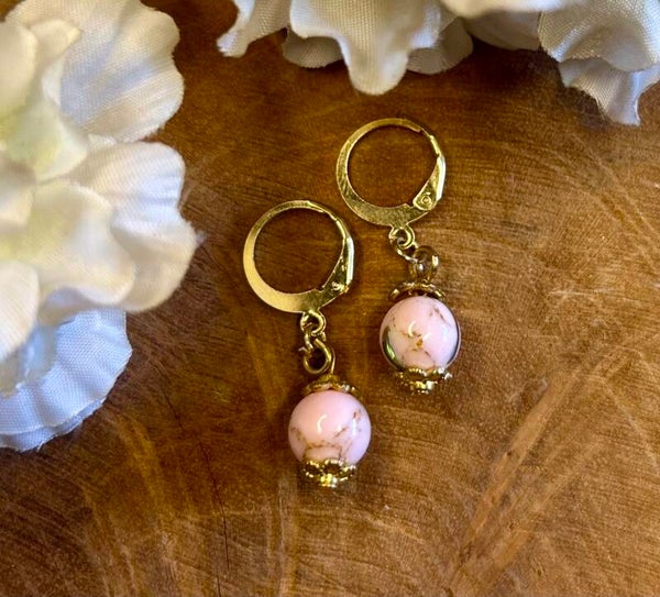 Natuursteen oorbellen - opaliet