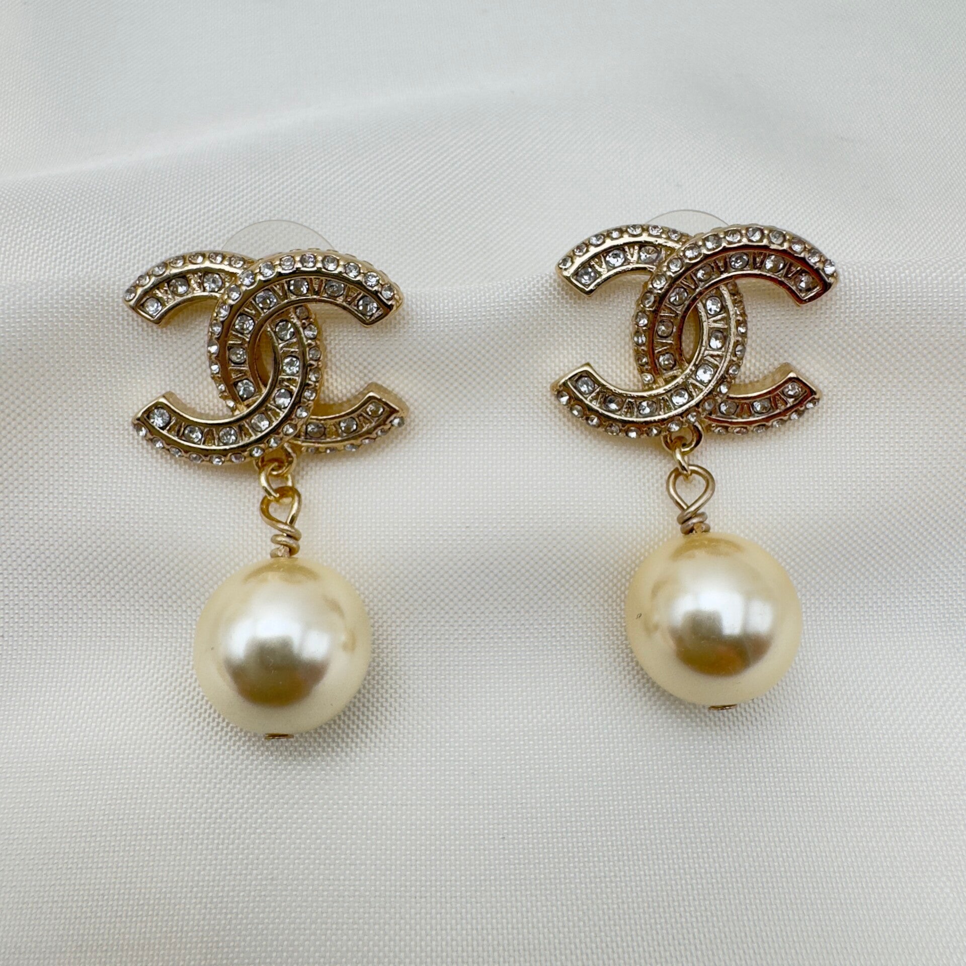 Orecchini Perla Brillantini CC