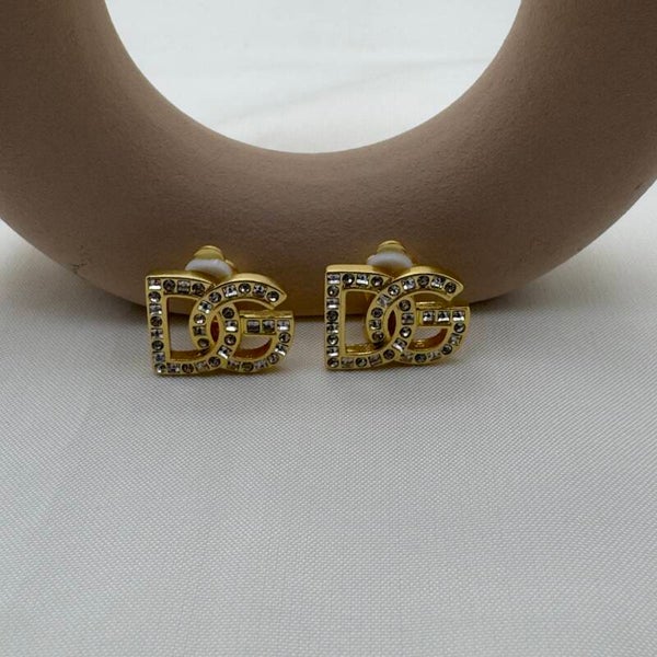 Orecchini DG Oro Strass Chiusura a Clip