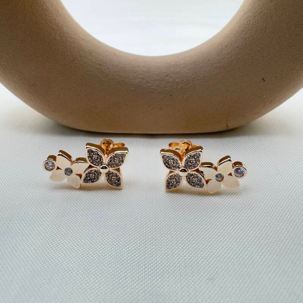 Orecchini Fiori Luminoso Oro