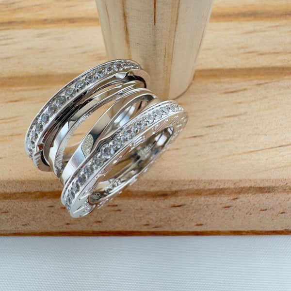 Anello Bulgari con Brillanti Argento