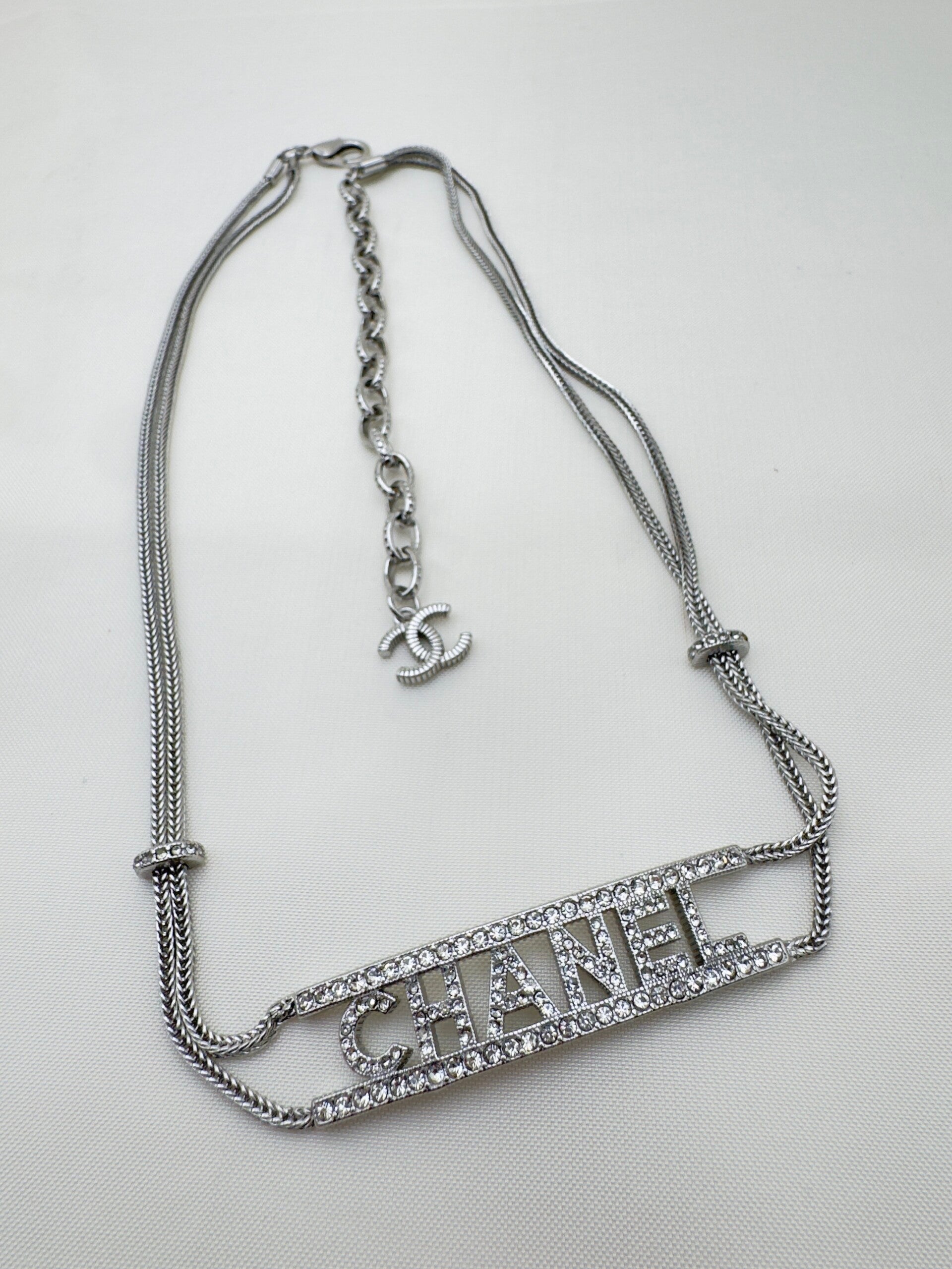 Collana Argentata con Strass CC