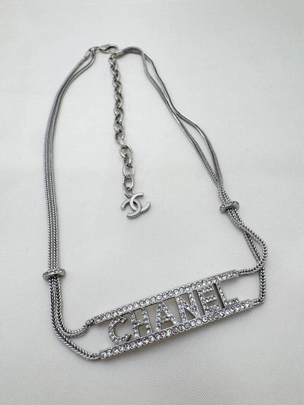 Collana Argentata con Strass CC