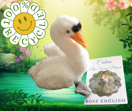 Eco Friendly Swan Plushie & Pocket Book