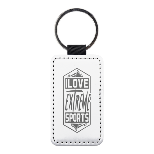 Porte-clés en cuir synthétique rectangulaire