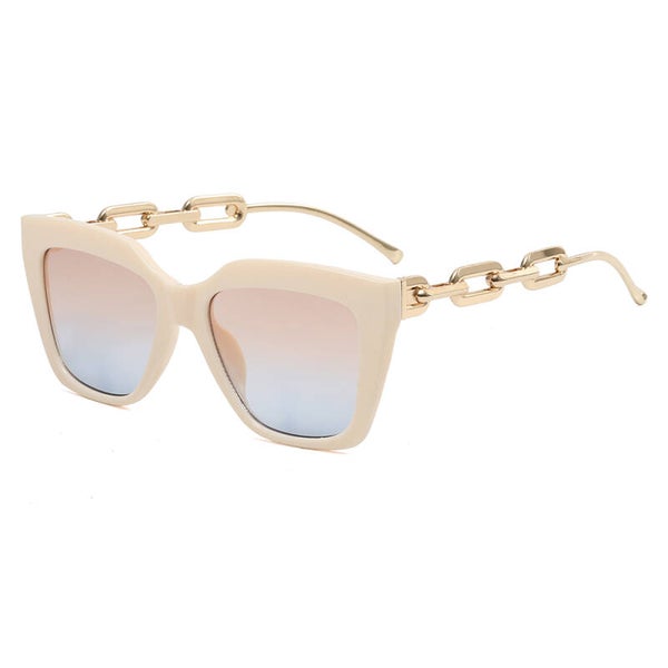 Goldenrand Sonnenbrille weiß