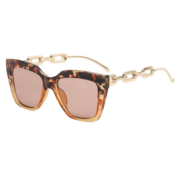 Goldenrand Sonnenbrille Leopard