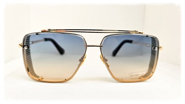 Sonnenbrille Retro 1 - Gold Blau