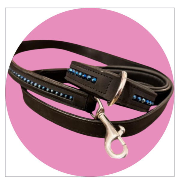 💜 Schwarzes Hundehalsband aus Nubukleder