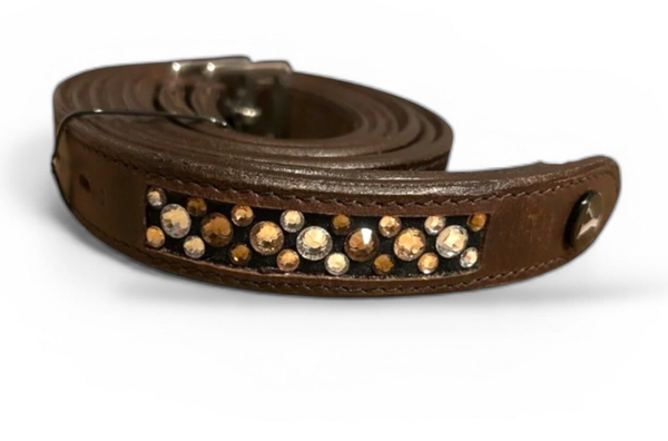 Steigbügelriemen braun mit Swarovski