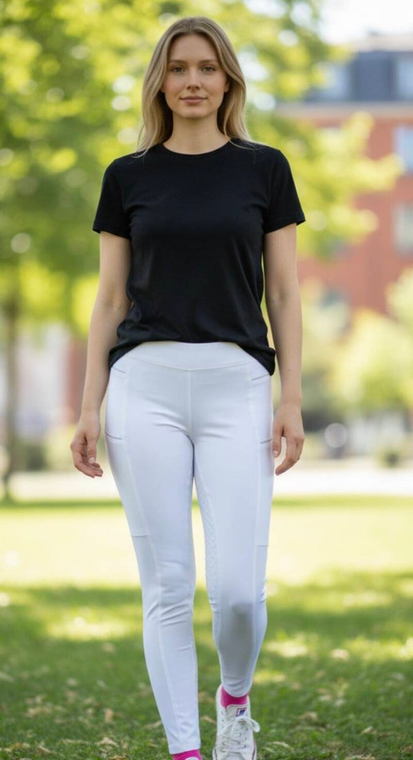 Reitleggings Weiß für Damen