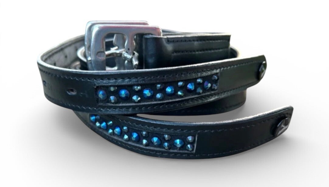 Steigbügelriemen Navy mit Swarovski