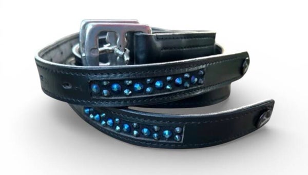 Steigbügelriemen Navy mit Swarovski