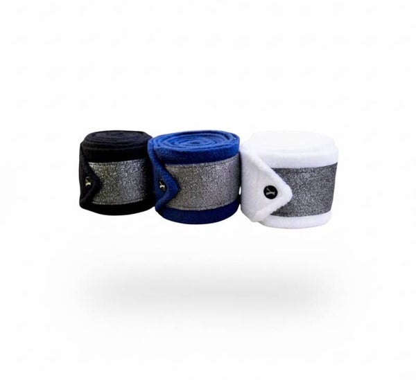 4er Set Fließ Bandagen mit Glitzer