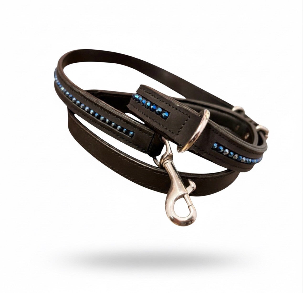 🩷 Schwarze Hundeleine aus Nubukleder