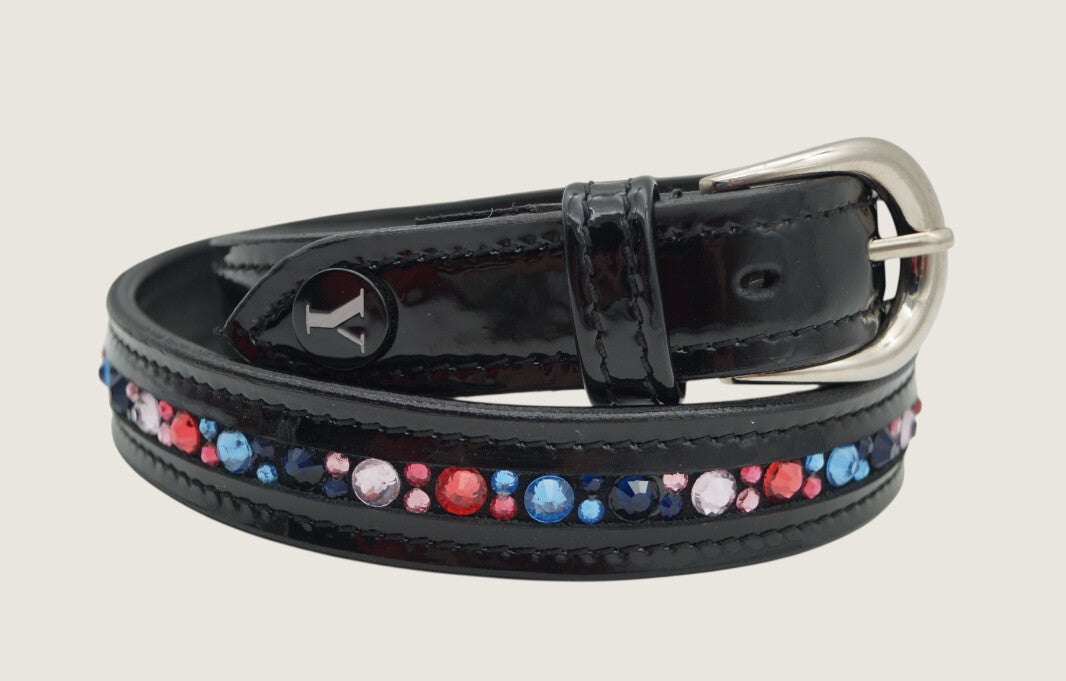 Lackgürtel mit Swarovski Candy