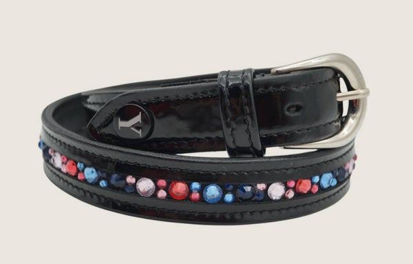 Lackgürtel mit Swarovski Candy