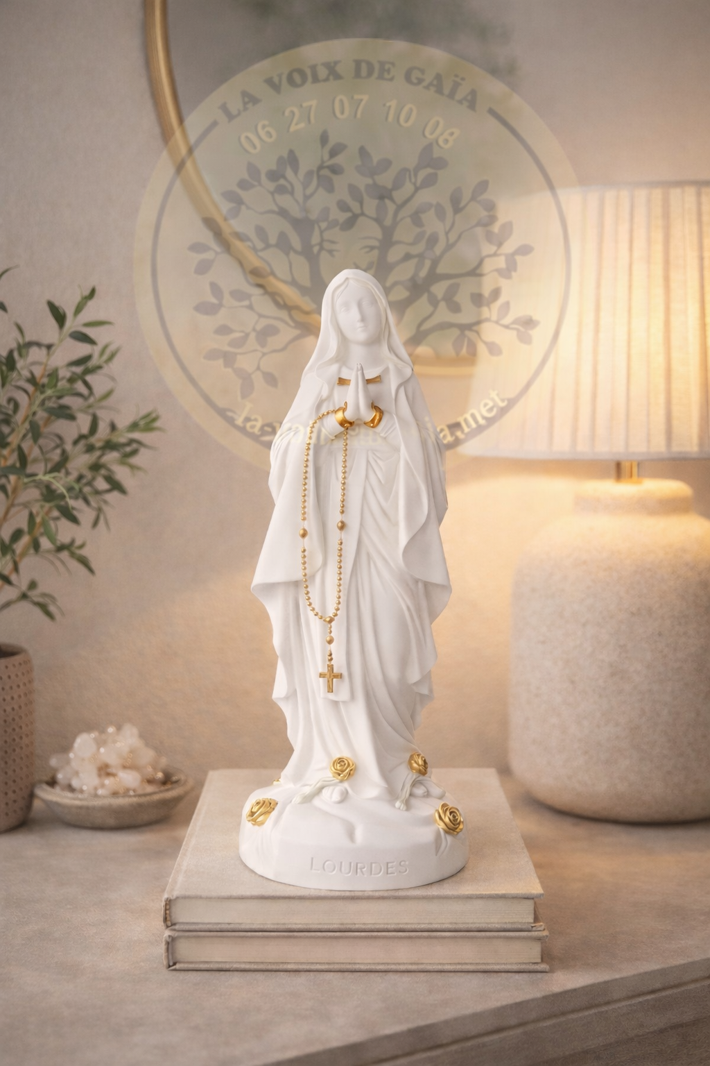 Statue Notre-Dame de Lourdes en Albâtre