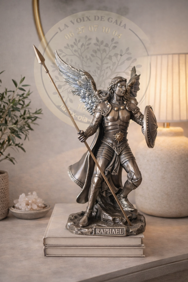 STATUE BRONZE ARCHANGE SAINT RAPHAEL