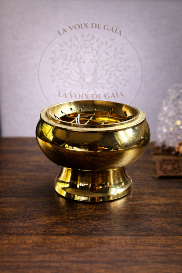 Brûle-Encens en Laiton avec Grille