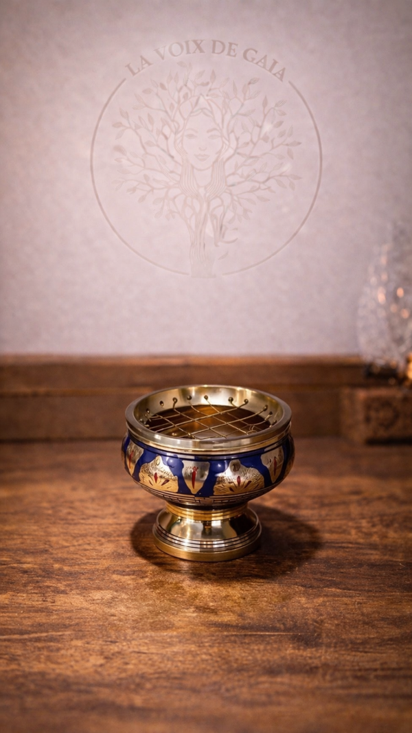 ENCENSOIR EN LAITON ÉMAILLÉ BLEU – PRÉCISION & ÉLÉGANCE