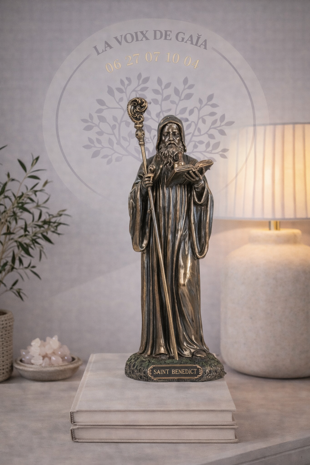 STATUE BRONZE SAINT BENOÎT