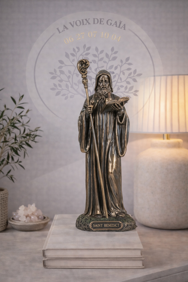 STATUE BRONZE SAINT BENOÎT