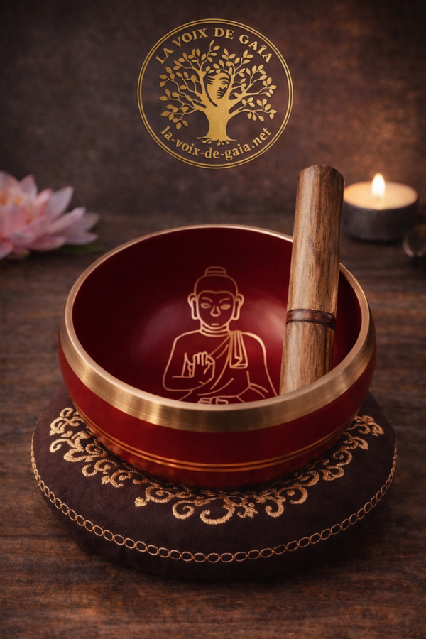 Bol Chantant Tibétain Rouge 7 Métaux – Bouddha