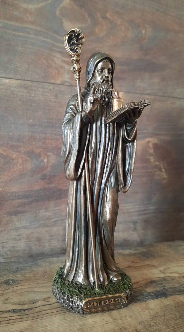 STATUE BRONZE SAINT BENOÎT