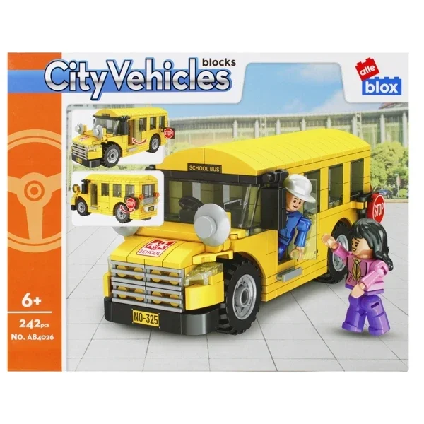 Byggklossar Stad Buss – 242 delar Alleblox