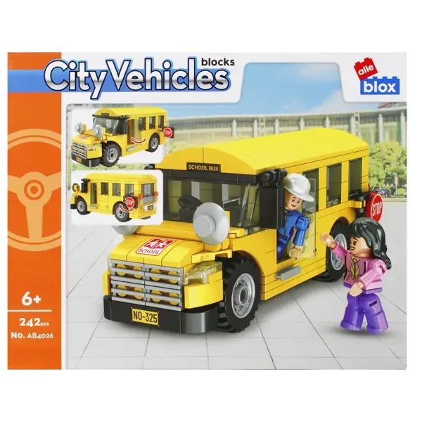 Byggklossar Stad Buss – 242 delar Alleblox